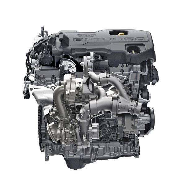 Zcena nový je motor EcoBlue, který ve vrcholné výkonové verzi bi-turbo nabídne výkon 157 kW/213 k