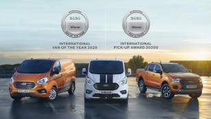 Ford drží pro rok 2020 dva prestižní tituly - Van of the Year 2020 a Pick-Up Award 2020. Bravo!