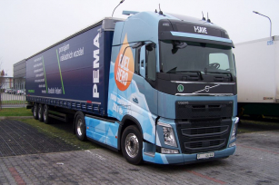 Testovaná souprava s tahačem Volvo FH 500 TC