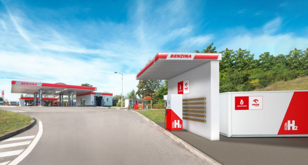 Vizualizace vodíkové čerpací stanice na Barrandově Vizualizace vodíkové čerpací stanice na Barrandově